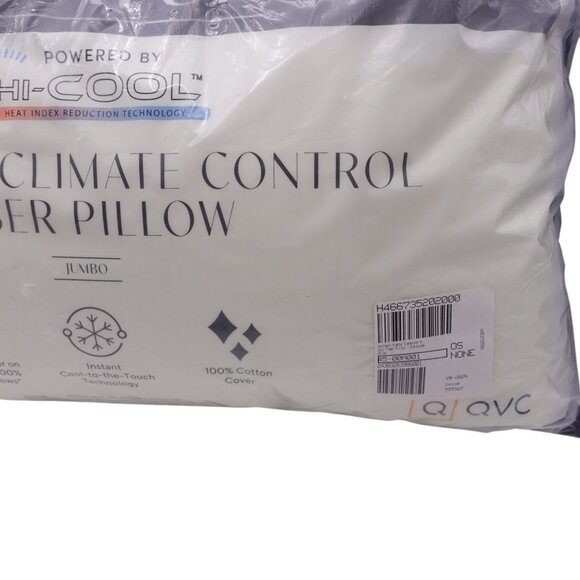 NIP Northern Nights Signature Hi-cool Fiber Pillow OS White Jumbo 100% Cotton - Picture 4 of 5